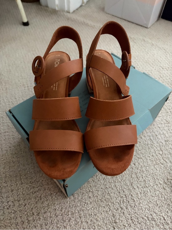 Toms Shoes - TOMS Women’s Brown Leather Triple-Strap Slingback Sandals